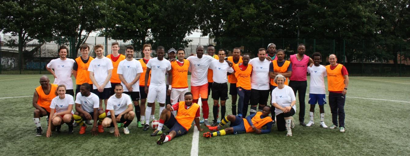 Freedom from Torture's Refugee Week Client and Staff Football Teams