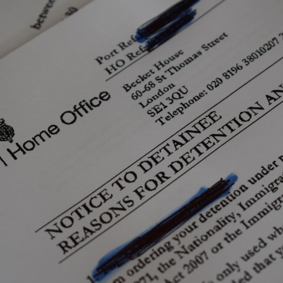 Home Office detention letter