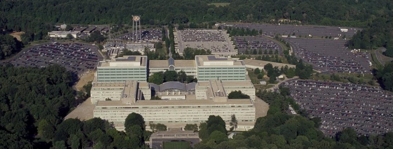 Aerial view of CIA headquarters Langley Virginia