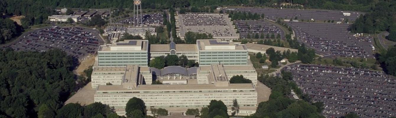 Aerial view of CIA headquarters Langley Virginia