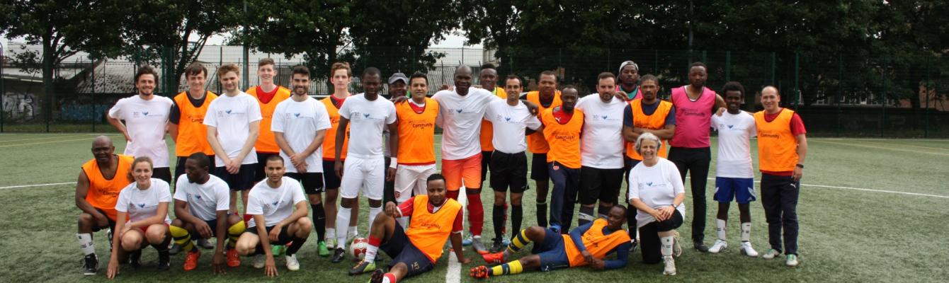 Freedom from Torture's Refugee Week Client and Staff Football Teams