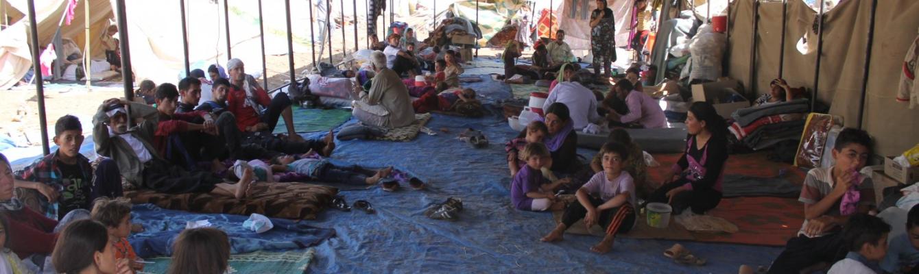 Iraqi Yazidi refugees in Newroz camp