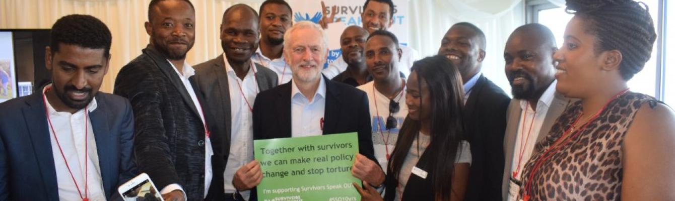 Members of SSO with Jeremy Corbyn