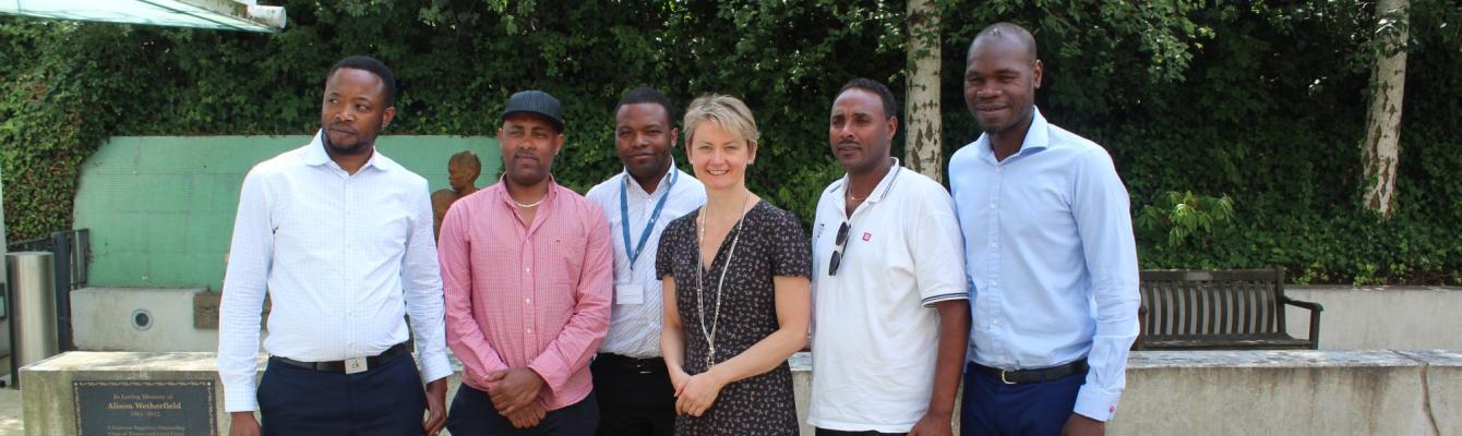 Yvette Cooper with Members of Survivors Speak OUT