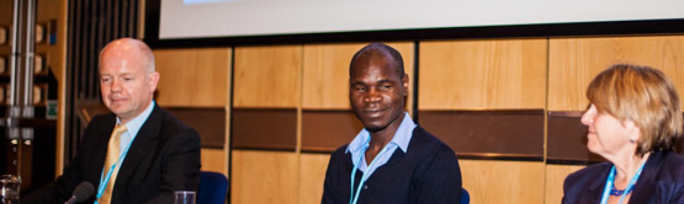 Kolbassia Haoussou (centre) on the panel