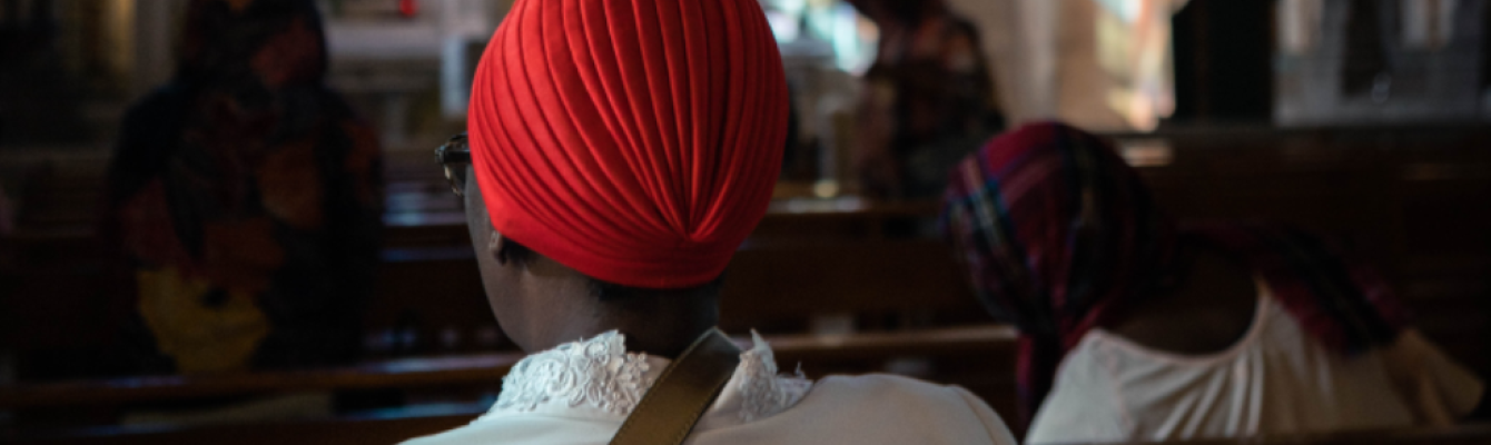 African lady in church 