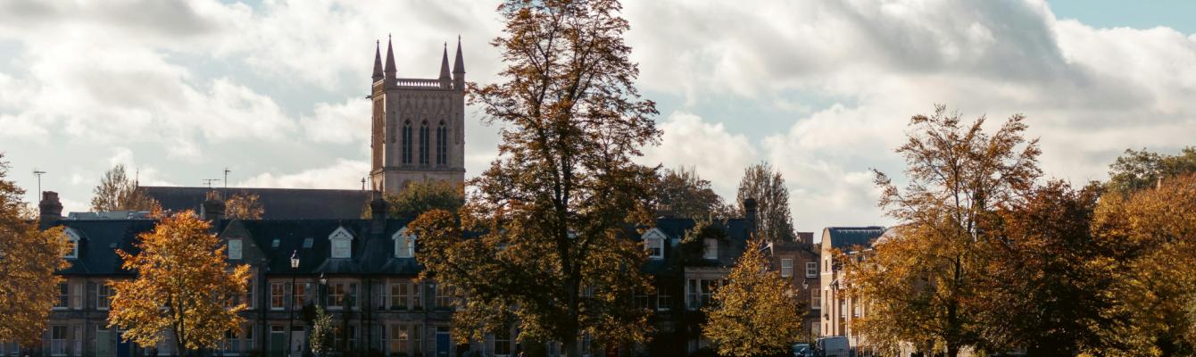 Landscape photo of Cambridge University on an Autumn day