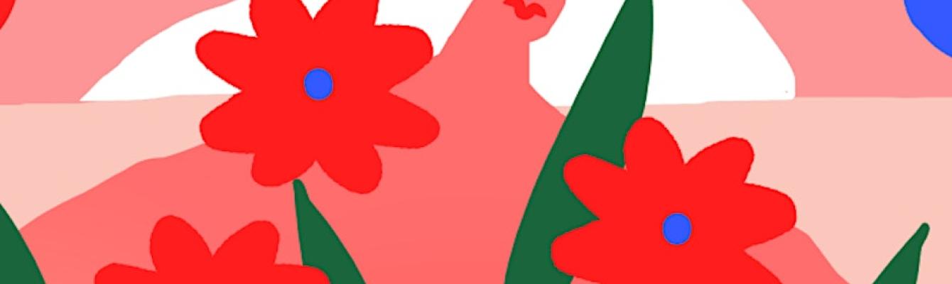Illustration of flowers in pink