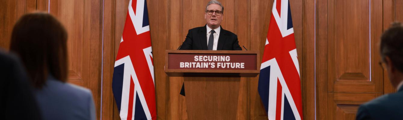 Keir Starmer speaks during a press conference