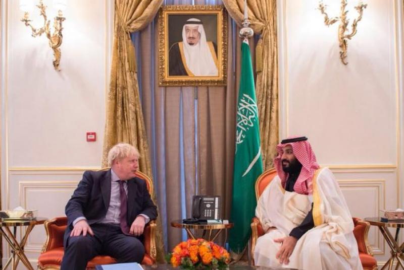 Boris Johnson and Mohamed Bin Salman