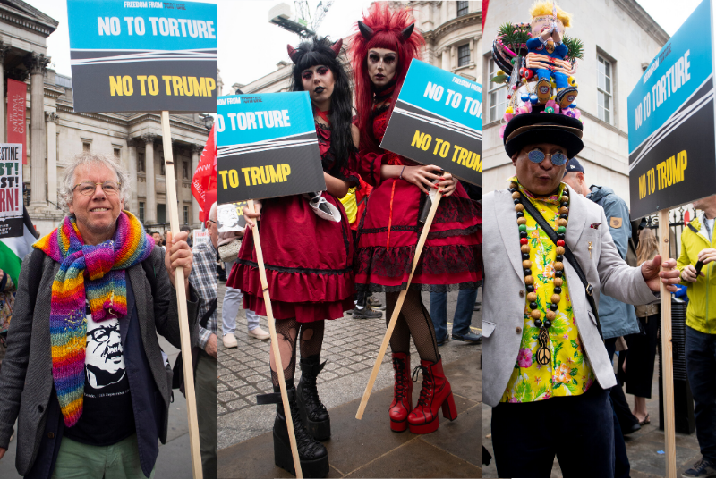 Collage of trump protest photos