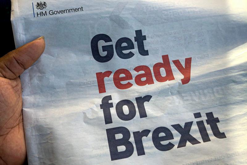 A picture of the Metro newspaper with the front page headline which reads 'Get Ready for Brexit.'