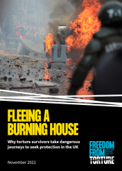 Fleeing a burning house front cover