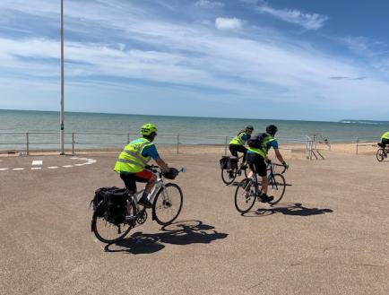 cycling on beach