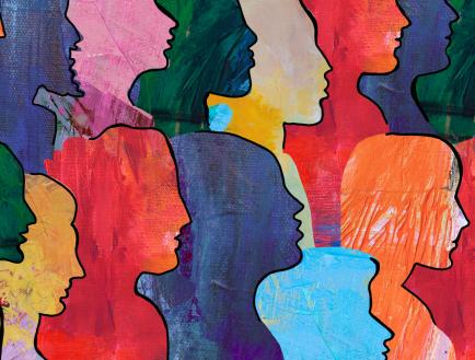 Abstract of female face silhouttes