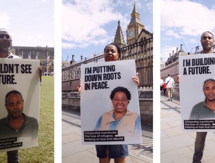 Three photos of billboards
