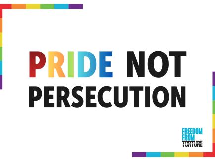 Pride poster "pride not persecution"