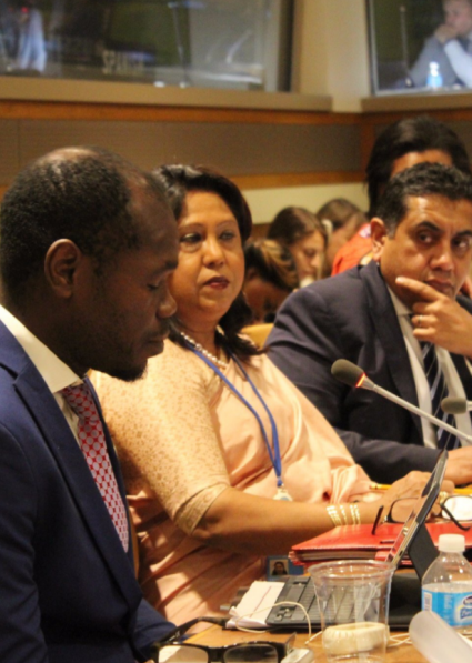 Survivor advocate Kolbassia at the United Nations