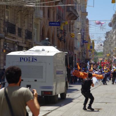 Tear Gas used on İstiklâl Caddesi near Taksim Square - Gezi Park, İstanbu