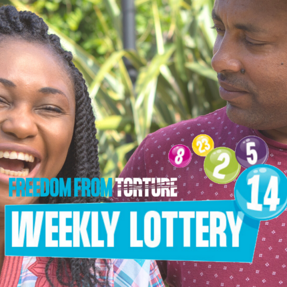 Lottery banner Freedom from torture