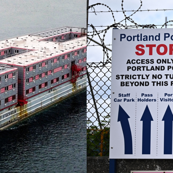 the barge at portland port 