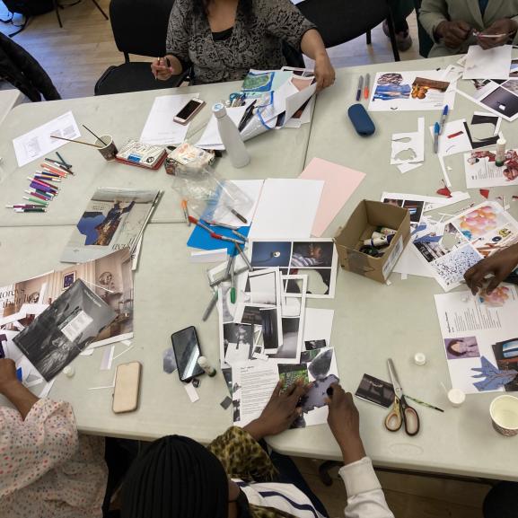 Table full of artwork