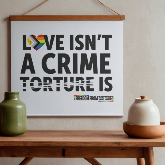 image of pride poster in frame
