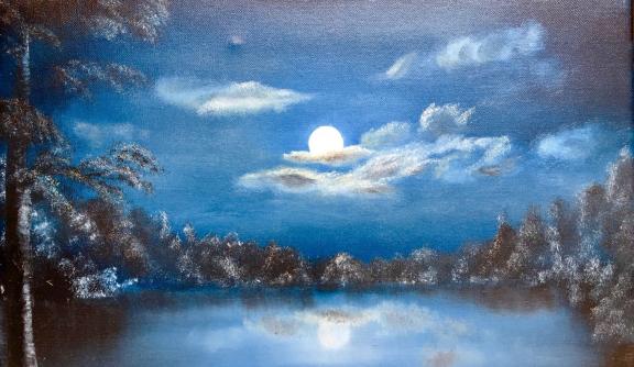 "Moonlight" by Freedom from Torture client Iqbal, to be featured in November's exhibition