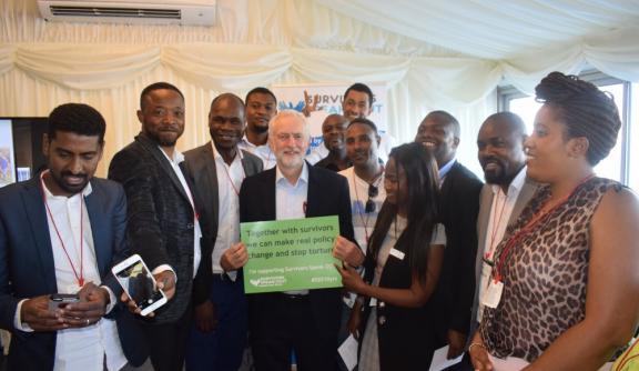 Members of SSO with Jeremy Corbyn