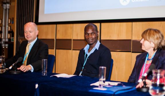 Kolbassia Haoussou (centre) on the panel