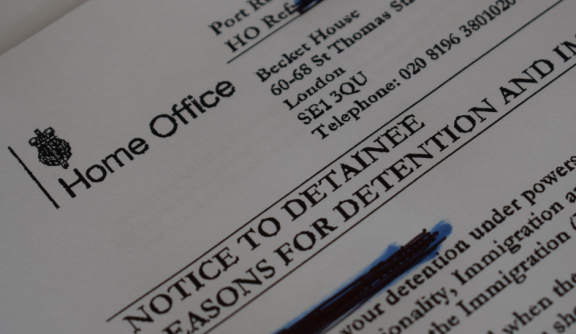Home Office detention letter