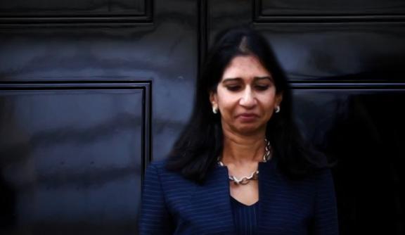 Suella Braverman outside Downing Street