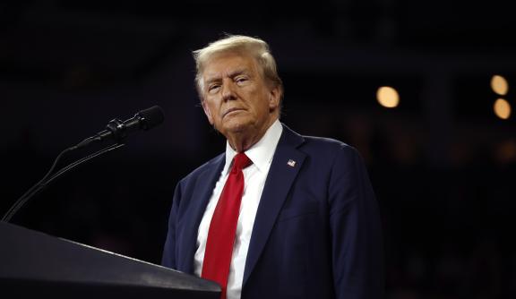 U.S. President Donald Trump delivers remarks at a campaign rally