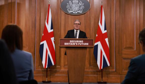 Keir Starmer speaks during a press conference