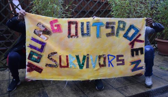 Banner that reads "Young Outspoken Survivors"